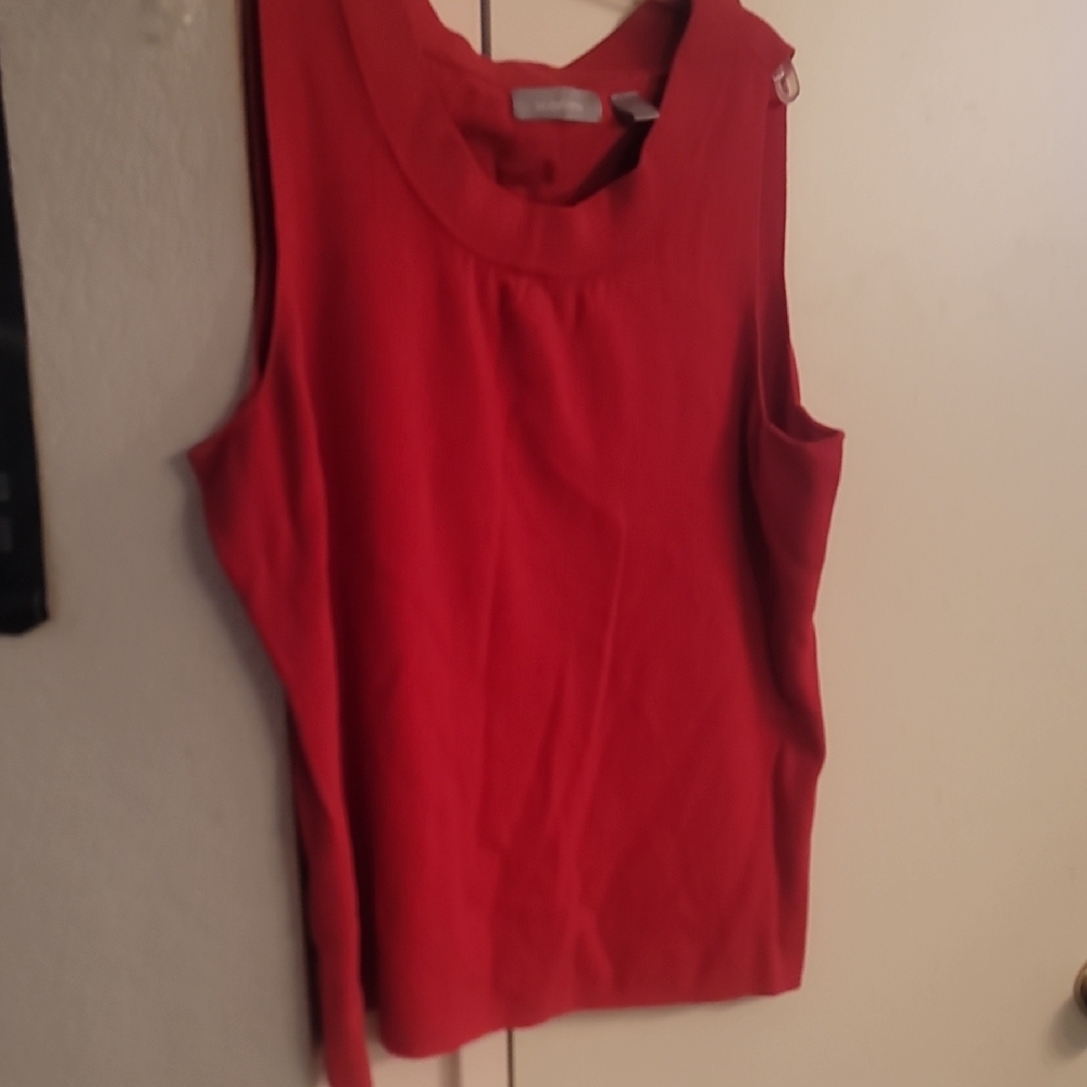 Liz Claiborne Red Sleeveless Cowl Neck Sweater